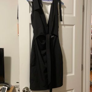 Black petal and pup dress with ties